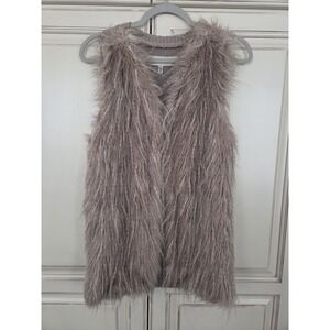Sebby Collection Faux Fur Vest Women's Medium Elevated Style